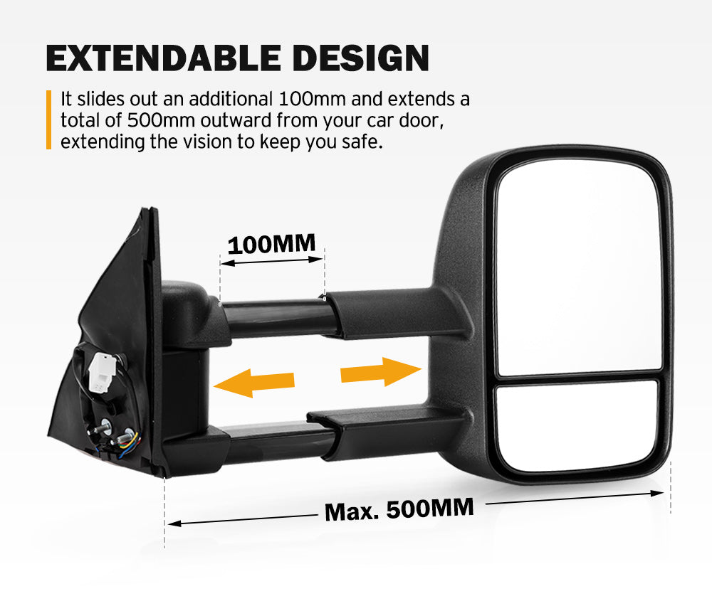 SAN HIMA Pair Towing Mirrors for Toyota Prado 150 Series 2009â€“2019