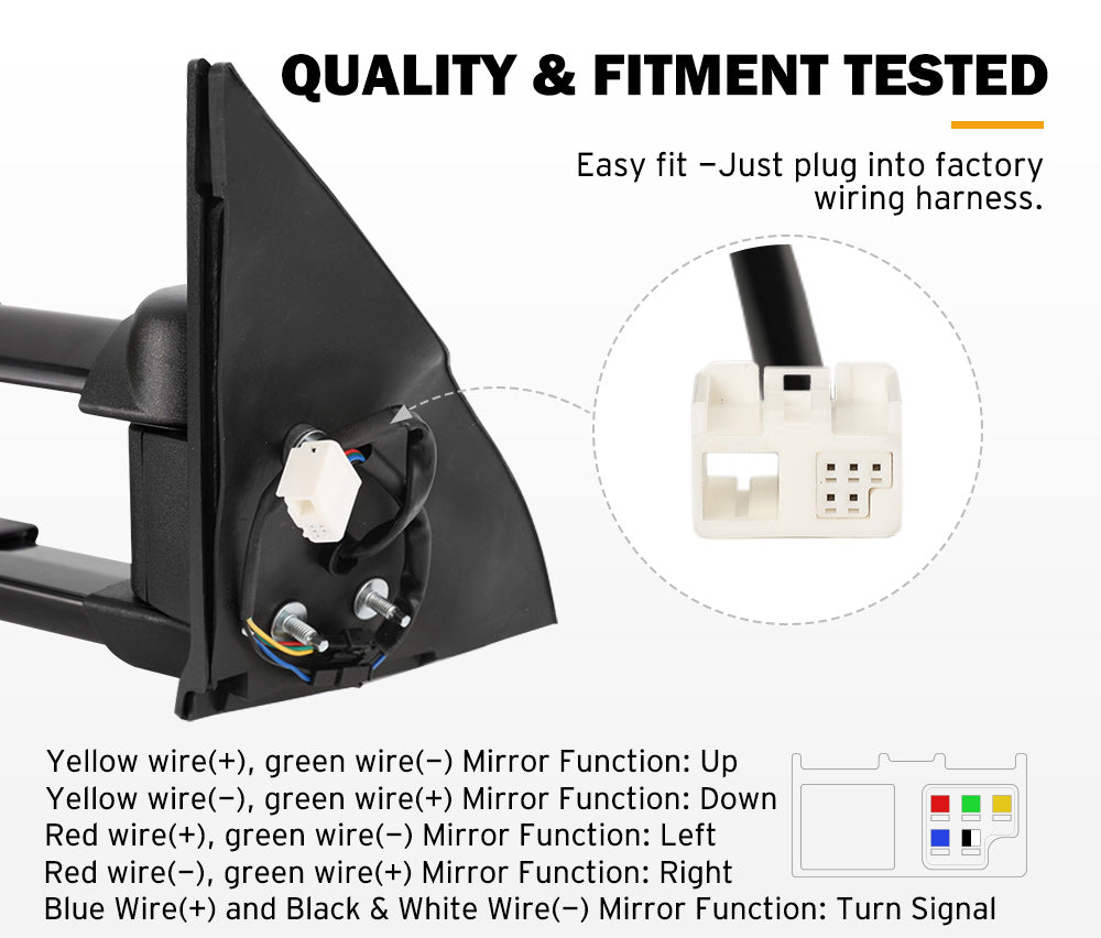 SAN HIMA Pair Towing Mirrors for Toyota Prado 150 Series 2009â€“2019
