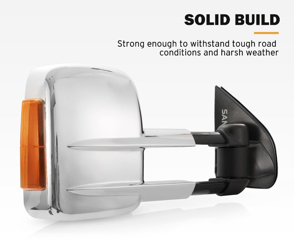 SAN HIMA  Chrome Extendable Towing Mirrors for Isuzu D-MAX MY2012-MY2019