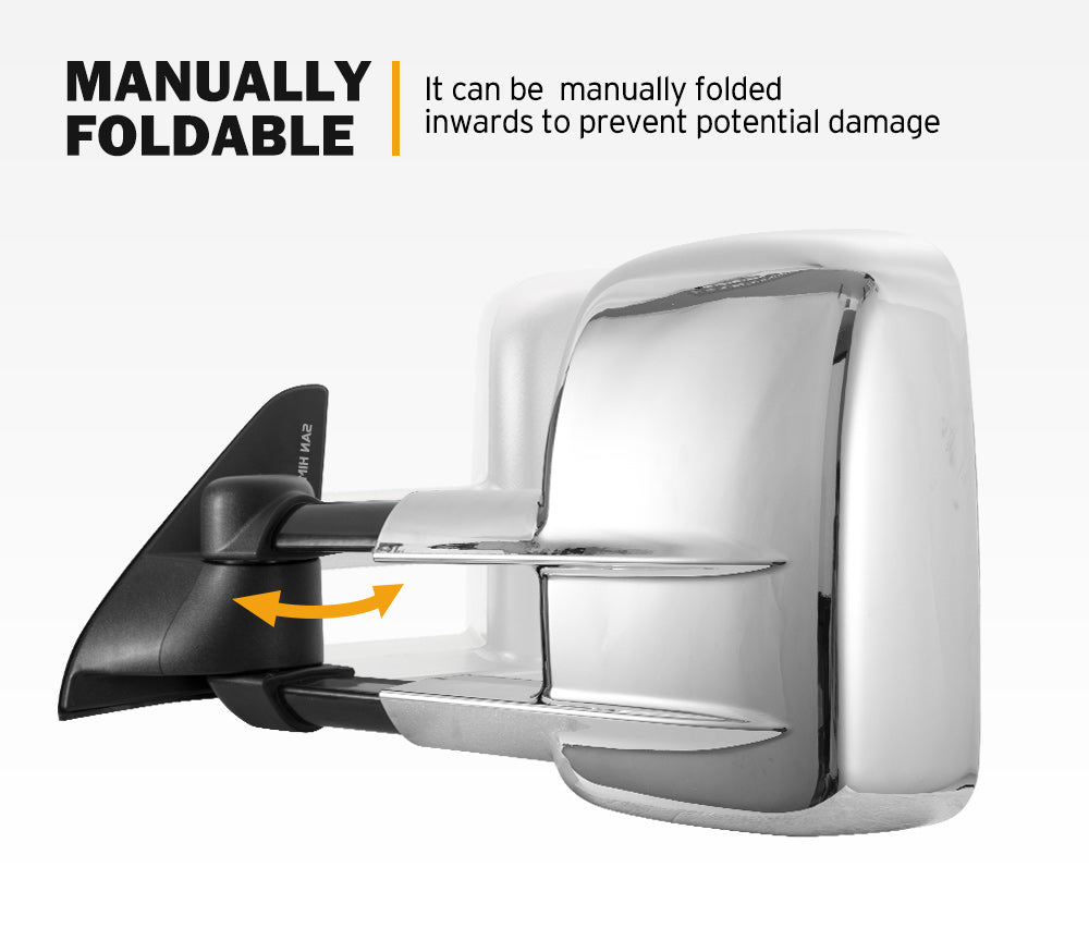 SAN HIMA Pair Extendable Towing Mirrors for Toyota Prado 120 Series 2002-2009