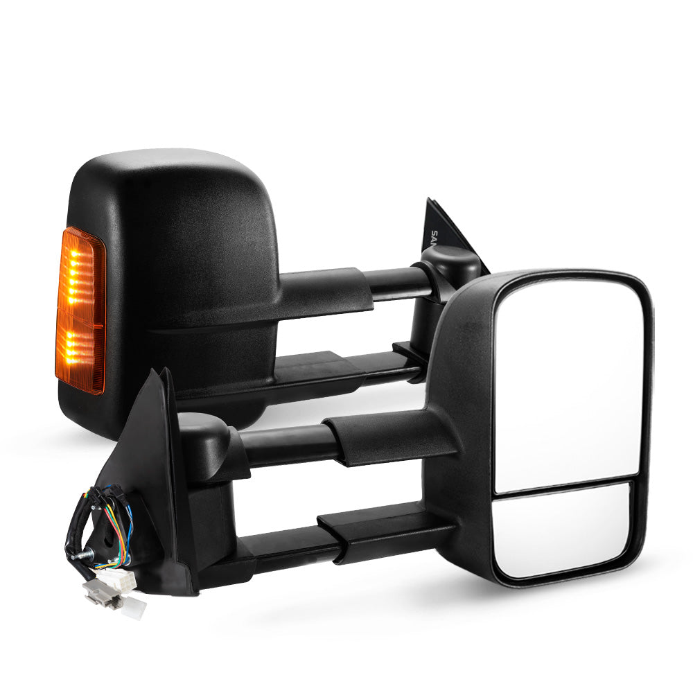 SAN HIMA Pair Towing Mirrors for Holden Rodeo 2003-2008 Black