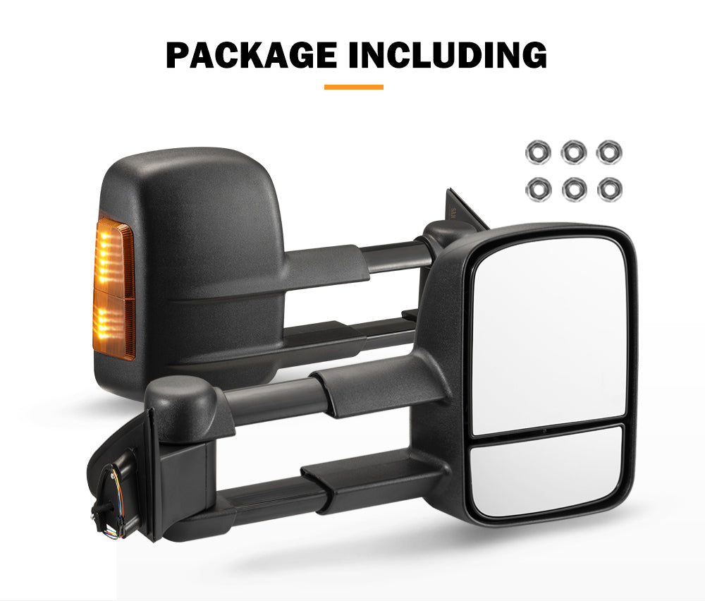 SAN HIMA Extendable Towing Mirrors For JeepÂ GrandÂ CherokeeÂ 2010-Current
