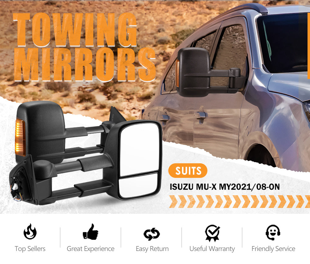 San Hima Extendable Towing Mirrors For Isuzu MU-XÂ 2021-Current