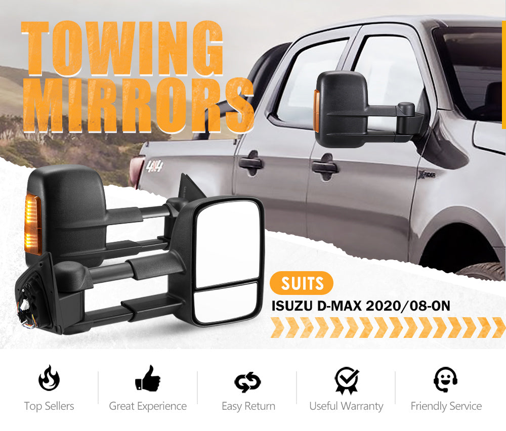 San Hima Extendable Towing Mirrors For Isuzu D-MAX DMAXÂ 2021-Current