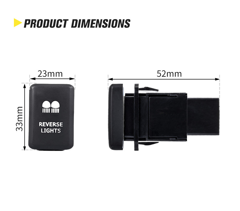 LIGHTFOX Push Switch Reverse Lights for TOYOTA Prado Hilux Landcruiser