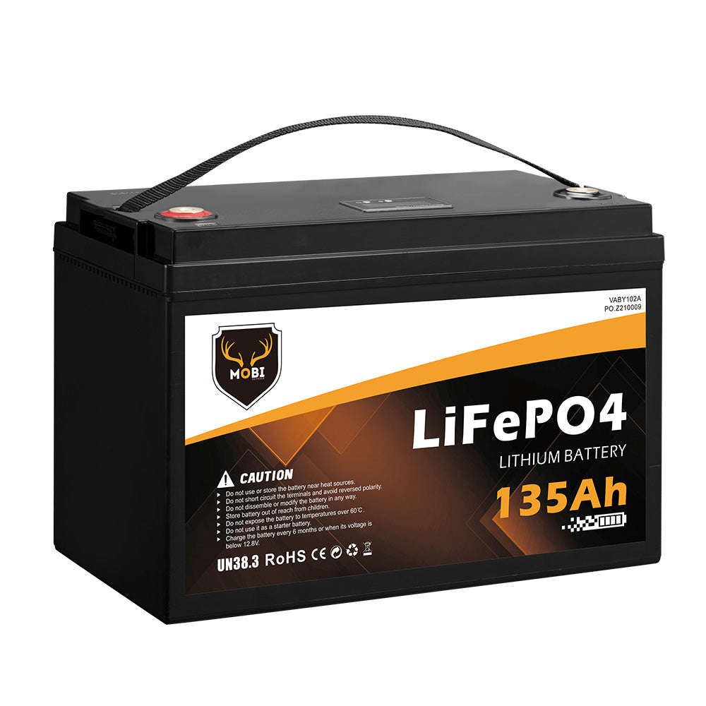 Mobi 135AH 12V Lithium Battery LiFePO4 Deep Cycle Rechargeable Marine 4WD AGM