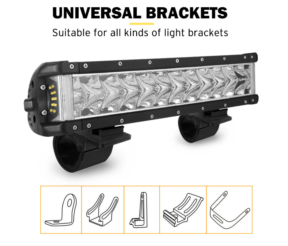 LIGHTFOX Pair 2" Bullbar Mounting Bracket Clamp 49mm 54mm for Work Light Bar