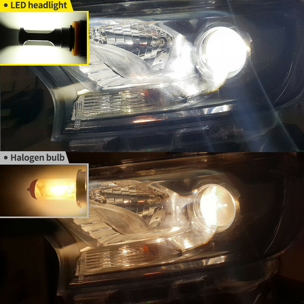 LIGHTFOX Pair Lumiled H9 6000LM LED Headlight High/Low Beam Vehicle Replace Halogen Xenon