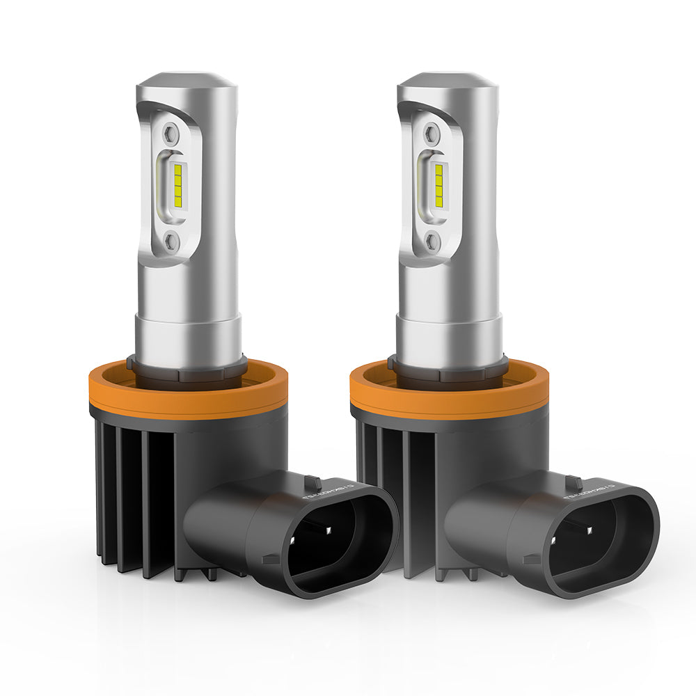 LIGHTFOX Pair H11 6000LM Led Headlight Kit High/Low Beam Vehicle Replace Halogen Xenon