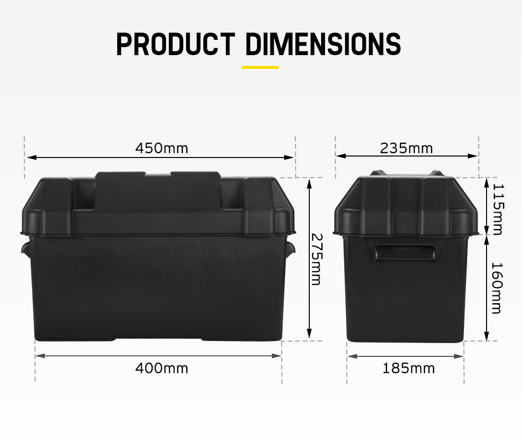 ATEM POWER 110AH AGM Battery 12V AMP Hour SLA Deep Cycle Dual Fridge with Battery Box