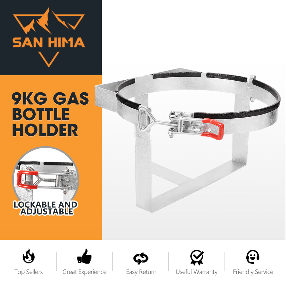 9KG Gas Bottle Holder Galvanized for Trailer Camping Caravans 4WD Lockable
