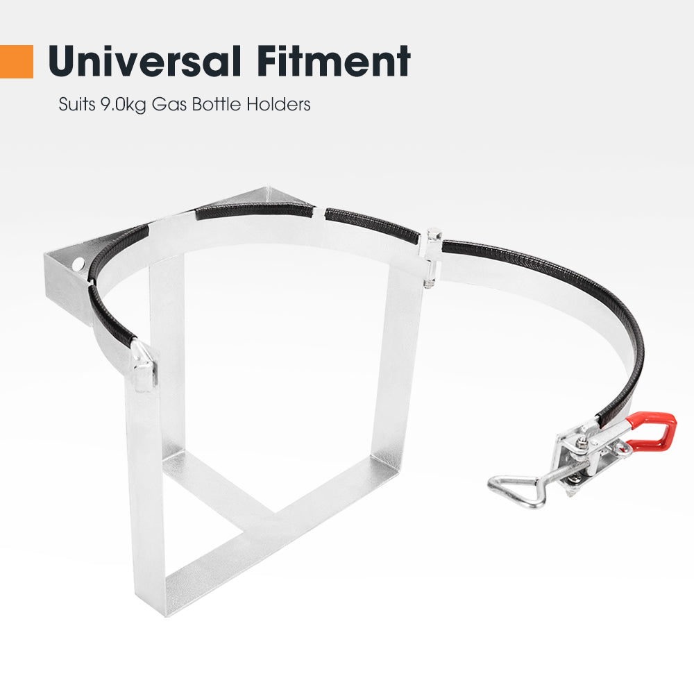 9KG Gas Bottle Holder Galvanized for Trailer Camping Caravans 4WD Lockable
