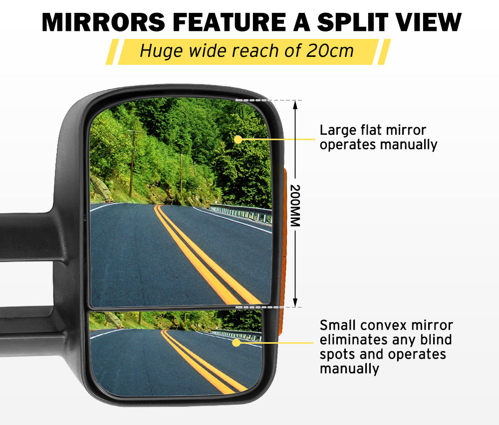 Pair Extendable Towing Mirrors For Mazda BT-50 MY 2012-2020