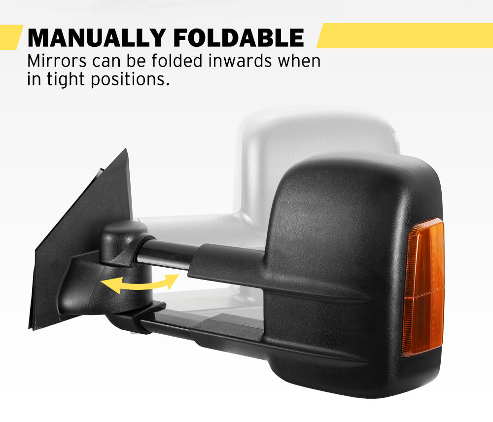 Pair Extendable Towing Mirrors For Mazda BT-50 MY 2012-2020