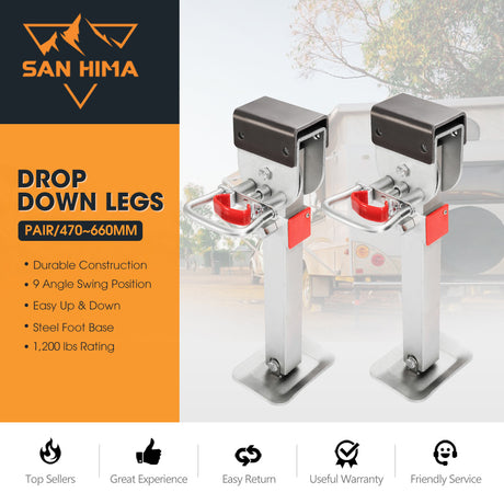 San Hima Drop Down Corner Legs 400MM- 740MM Caravan Stabilizer 1200LBS/1500LBS