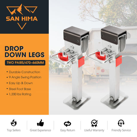 San Hima Drop Down Corner Legs 400MM- 740MM Caravan Stabilizer 1200LBS/1500LBS