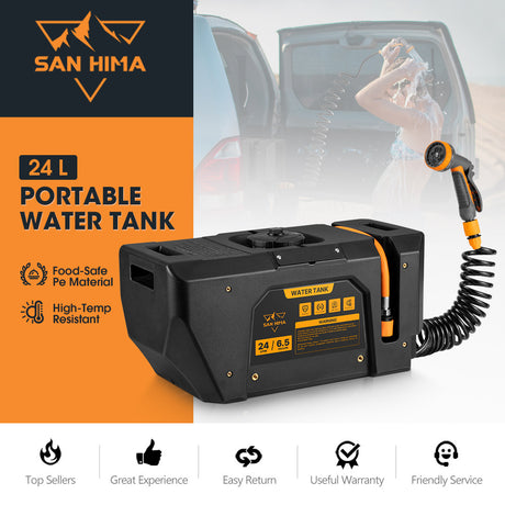 San Hima 24L Portable Water Tank Outdoor Camping Caravan Storage Container 4WD