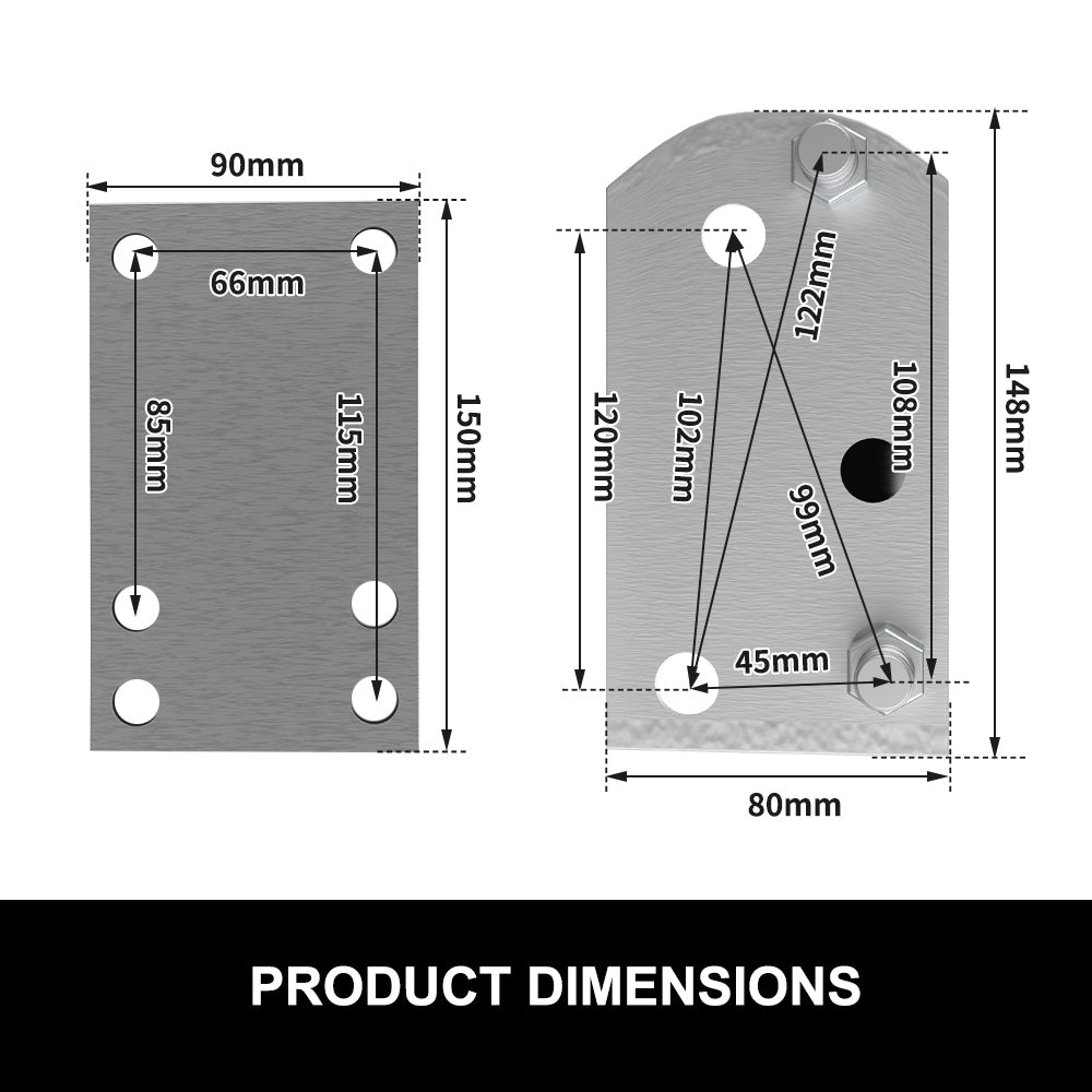 MOBI Heavy Duty Steel Spare Wheel Bracket & Lock